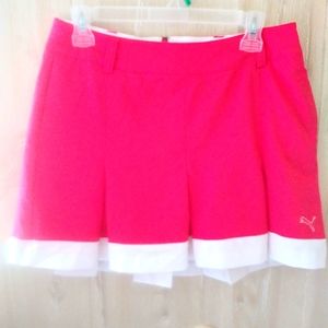 Puma Sports Lifestyle coral and white pleated golf skort size 6